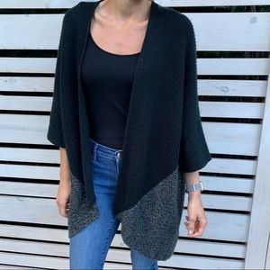 Merona Black and Gray Color Block Cardigan- Size S